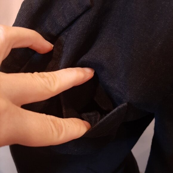 French Connection Linen Blazer Jacket  Black Fitted Size 6 Single Breasted - Picture 5 of 11